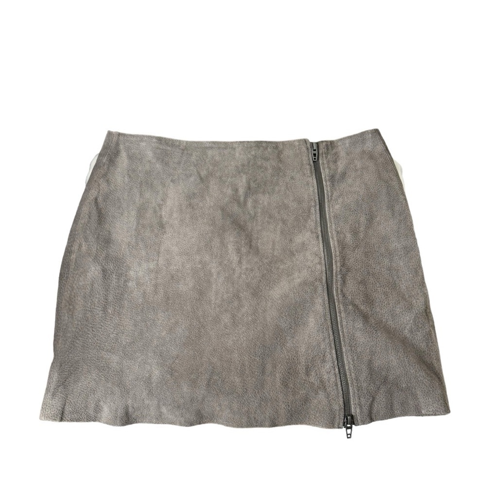 Blank NYC‎ Zip Suede Mini Skirt in High Altitude Grey 31